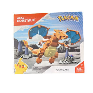 MEGA CONSTRUX POKÉMON CHARIZARD 198 Piece building set like new all pieces shown